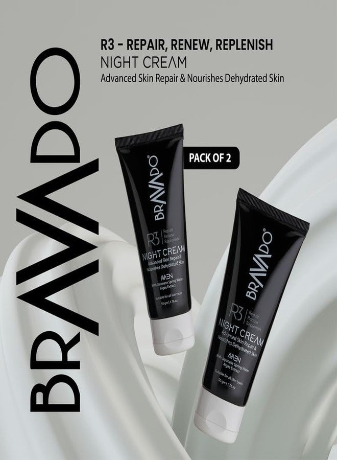 برافادو كريم برافادو آر 3 الليلي للرجال 50 غرام (عبوتان) | يُصلح، يُجدد، ويُرمم | عناية ليلية مرطبة بعمق | بشرة ناعمة ومنتعشة - Image 2