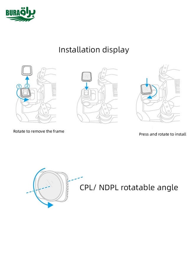 JSR Drone Variable VND ND4 to ND800 Stop Lens Filter for DJI MAVIC Air 2