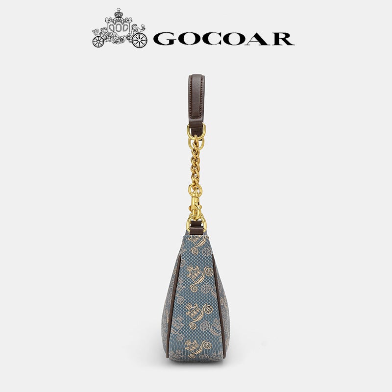COCOAR Vintage Carriage Print Shoulder Bag with Gift Box - Image 2