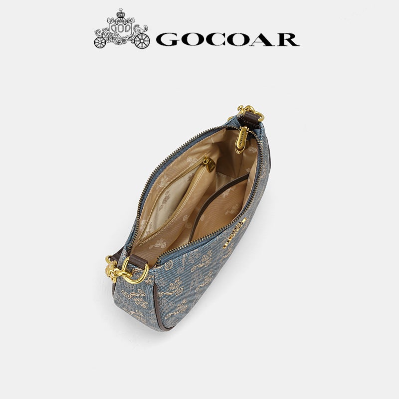 COCOAR Vintage Carriage Print Shoulder Bag with Gift Box - Image 4