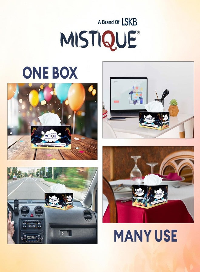 MISTIQUE 2 Ply Facial Tissue Paper Box | 800 Pulls | 200 Pulls x 4 Boxes | Natural Virgin Pulp | Ultra Soft, Skin Friendly & Highly Absorbent | Multipurpose Car, Home & Office Use - Image 4