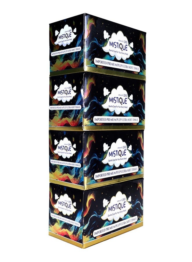 MISTIQUE 2 Ply Facial Tissue Paper Box | 800 Pulls | 200 Pulls x 4 Boxes | Natural Virgin Pulp | Ultra Soft, Skin Friendly & Highly Absorbent | Multipurpose Car, Home & Office Use - Image 1