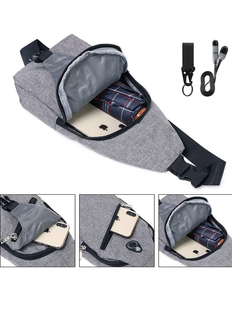Lightweight Crossbody Sling Bag for Men with USB Charging Port - Ideal for Hiking, Cycling, and Traveling. Perfect Chest Bag for On-the-Go Convenience. - Image 2