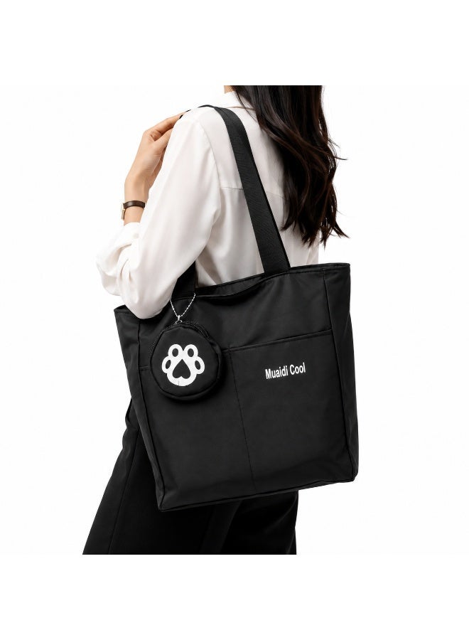 Women’s Tote Bag with Top Zipper, Multiple Front Pockets, Detachable Mini Purse and Wide Shoulder Straps - Image 1