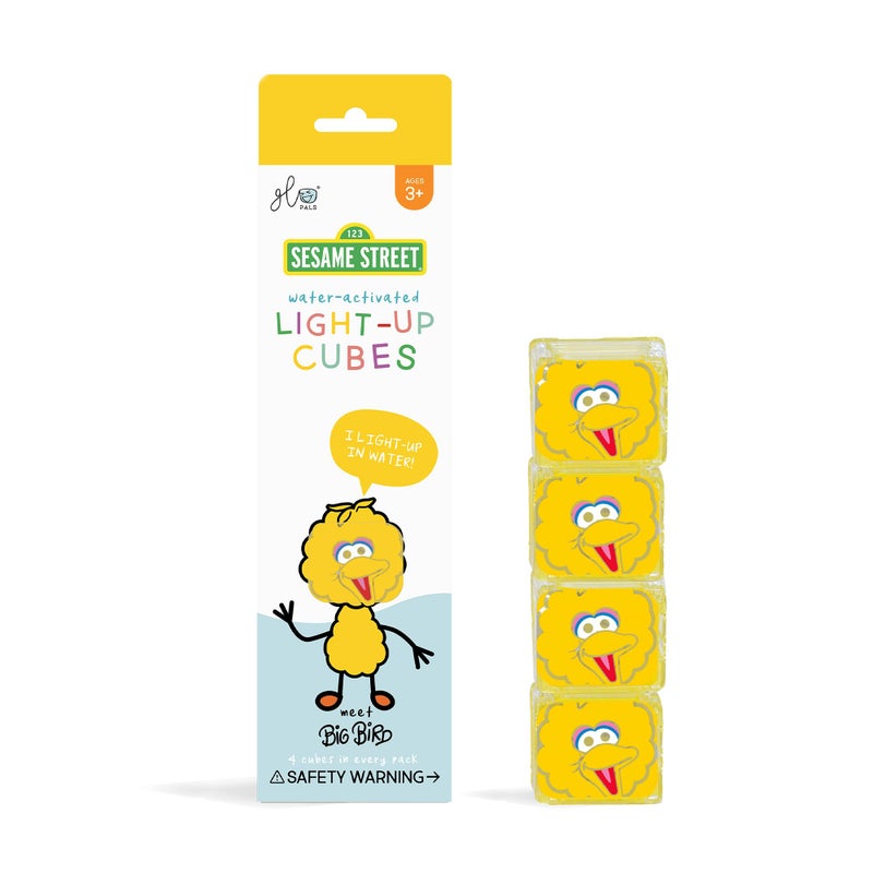Glo Pals x Sesame Street WaterActivated LightUp Cubes for Sensory Play Big Bird Cubes Only - Image 2