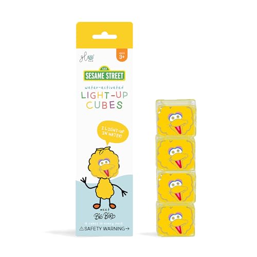 Glo Pals x Sesame Street WaterActivated LightUp Cubes for Sensory Play Big Bird Cubes Only - Image 1
