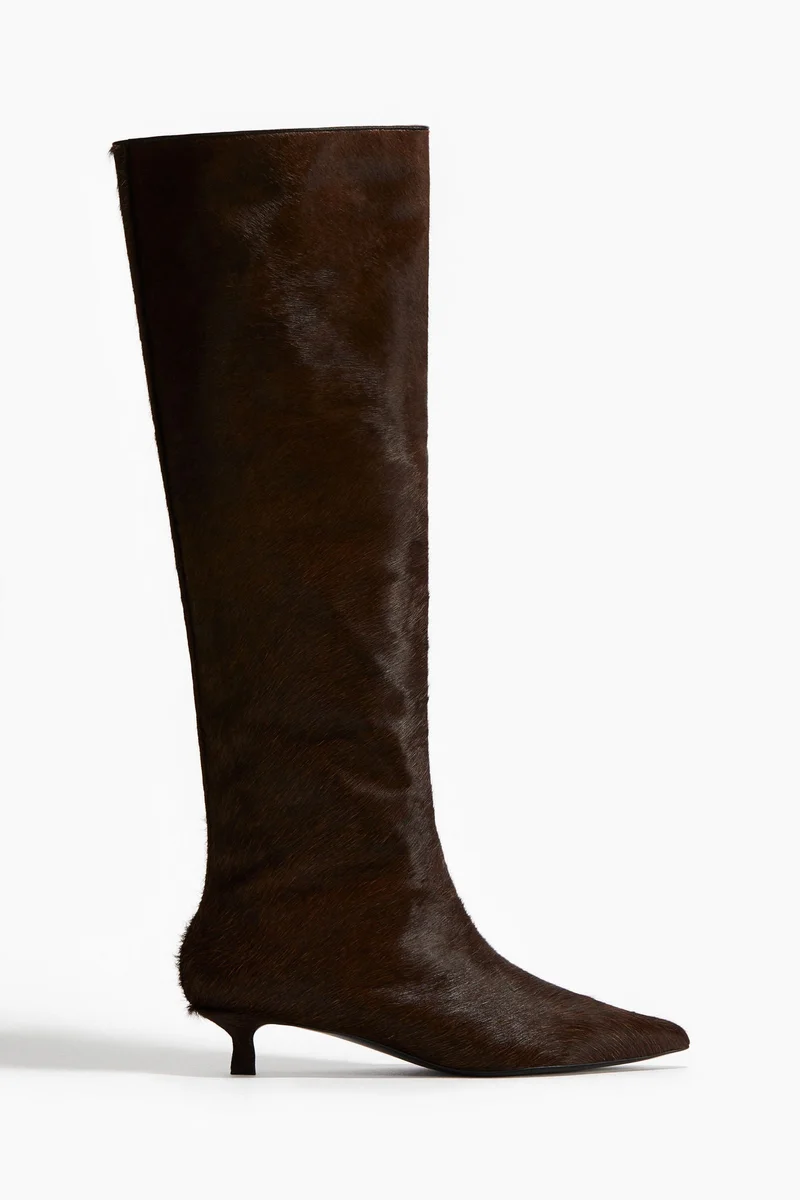 H&M Kitten-heeled leather boots