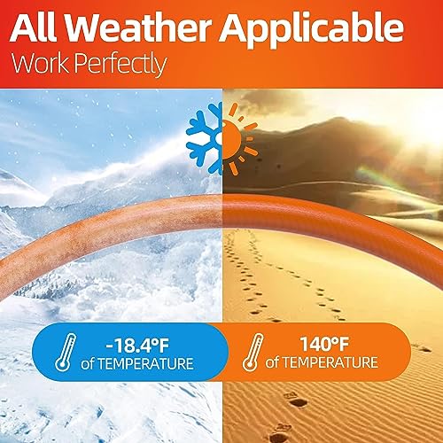 SPECILITE Garden Water Hose 200 ft x 5/8 in Heavy Duty, Flexible and Lightweight, Burst 600 psi, Kink-less Hybrid Rubber Pipe for Backyard, 3/4'' Brass Fittings, Orange - Image 5