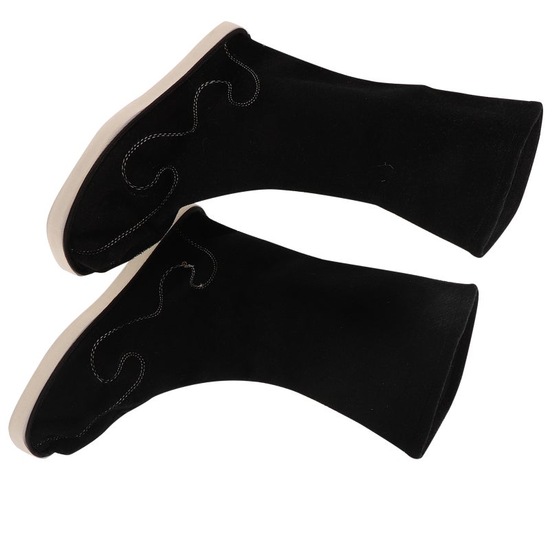 1 Pair Men Shoes Chinese Ancient Tradition Boots Embroidered Han Costume Boots Kung Fu Cosplay Shoes Black Size 40 - Image 1
