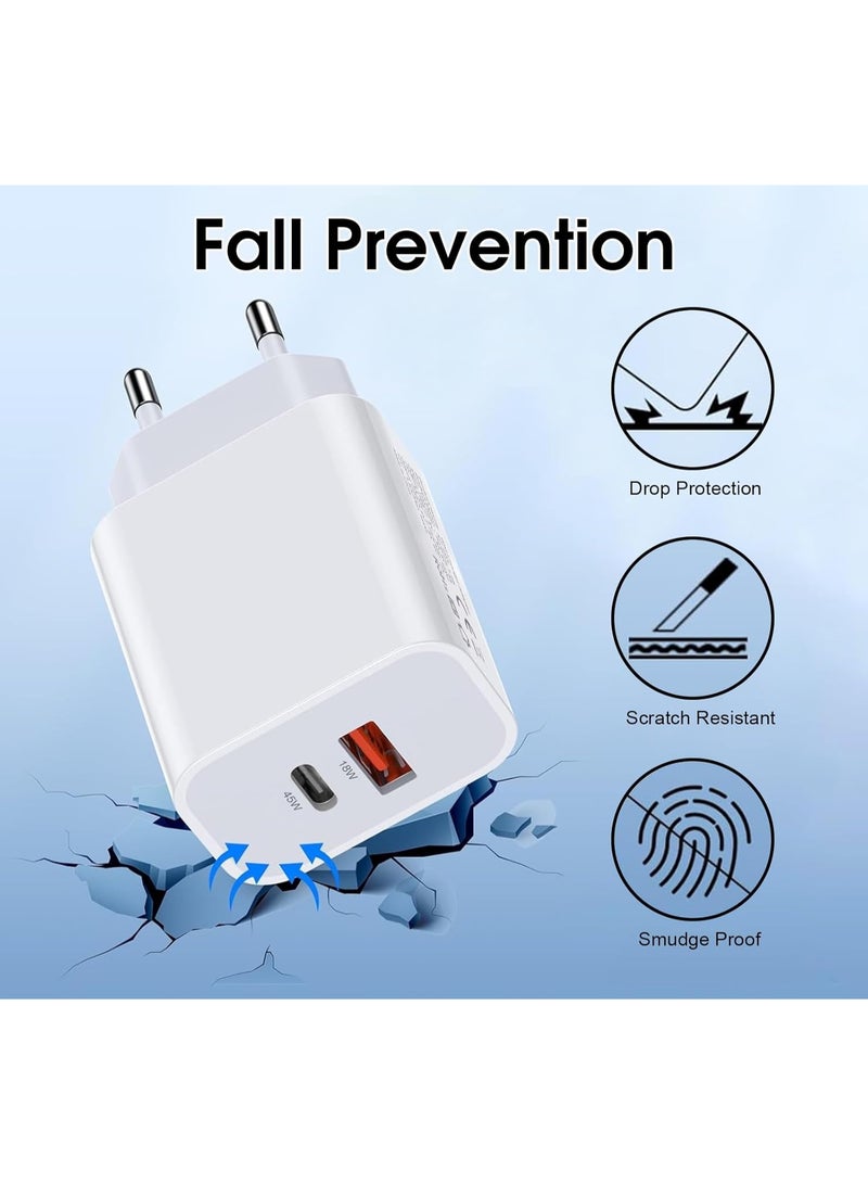 X-SCOOT USB C Charger 25W Quick wall Charge 3.0 usb for Samsung Galaxy S24 Ultra/S23 FE/S24 Plus/S24/S22 S21 S20/Z  /A55S8 S9,iPhone 16 /15 Quick Plug Head Mobile Charging - Image 2