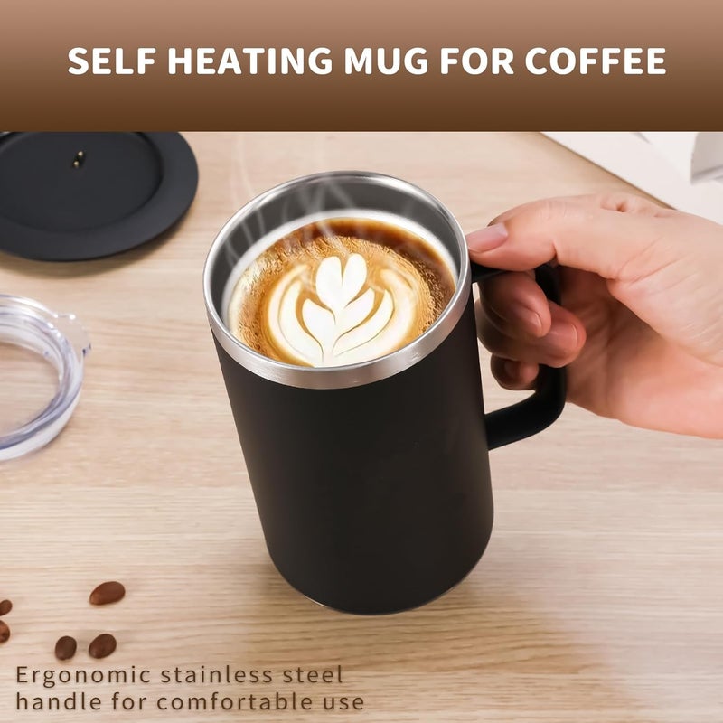 DEQIANG Self Heating Coffee Mug, Heated Coffee Mug with Smart Mug Warmer & Ergonomic Handle, Auto Heat to 131°F, USB-Powered Desk Warmer for Office Home Use, Ideal Coffee Lovers Gift (17oz Black) - Image 4