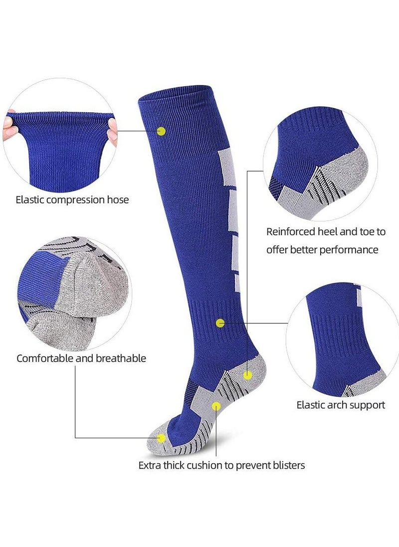SYOSI Compression Socks, Soccer Socks, Sport Knee High Socks, 3 Pairs for Women and Men, Athletic, Travel, Running, Fitness, Flight Socks, Reduce Calf Pain Faster Recovery Thickening  - Image 2