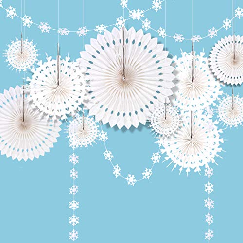 Decor365 Winter Wonderland Snowflake Party Decorations Hanging Paper Paper Fan Snowflakes Guirnaldas Decoracin paraFrozen BirthdayBaby ShowerWedding Party Supplies - Image 1