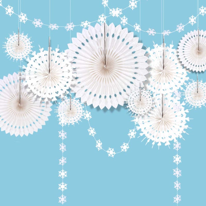 Decor365 Winter Wonderland Snowflake Party Decorations Hanging Paper Paper Fan Snowflakes Guirnaldas Decoracin paraFrozen BirthdayBaby ShowerWedding Party Supplies - Image 2
