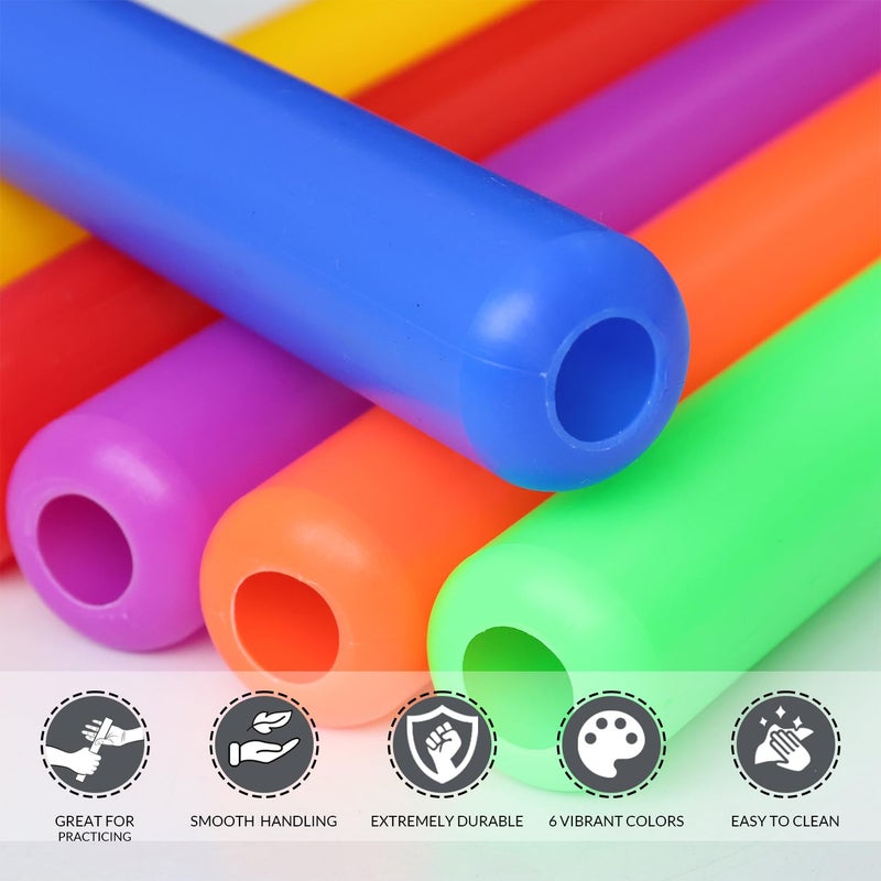 GISCO عصا التتابع البلاستيكية لألعاب القوى، معدات السباق لفريق سباق الجري | مجموعة من 6 | متعددة الألوان (جونيور - مجموعة من 6) - Image 4