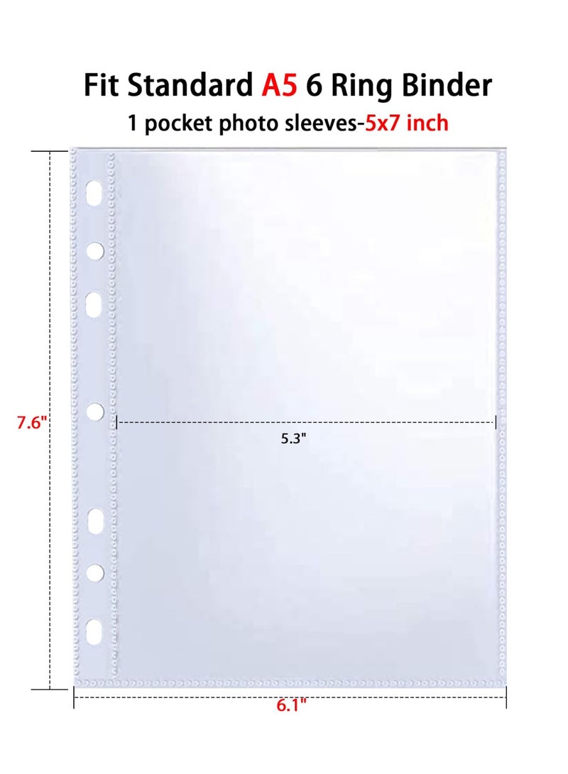 أكمام بطاقات صور من 30 عبوة بحجم 60 جيب، 5 × 7 إنش (13 × 18 سم) لملف A5 بستة حلقات، أكمام صور فائقة الشفافية، صفحات صور مزدوجة الوجه، واقي ورقة صور تحميل علوي للصور، بطاقات بريدية، بذور - Image 5