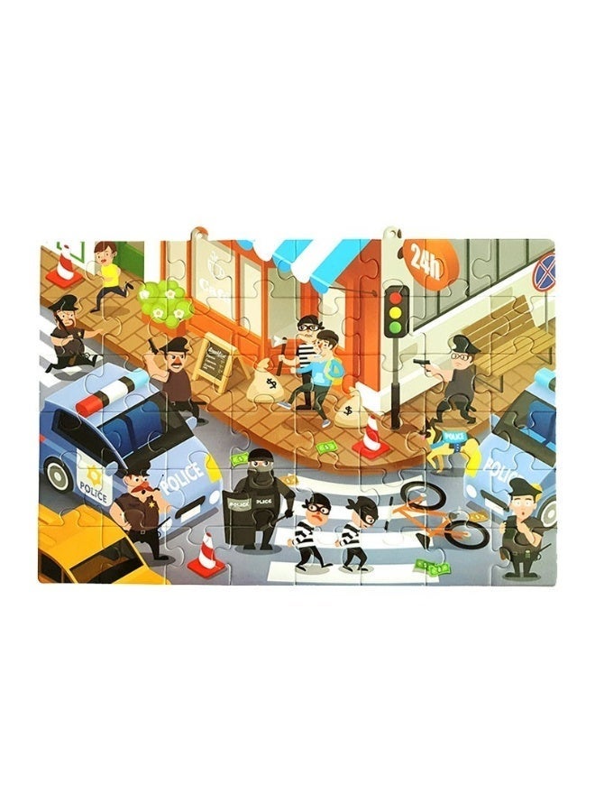 Police coloring and assembly puzzle 48 pcs + Car - Image 2