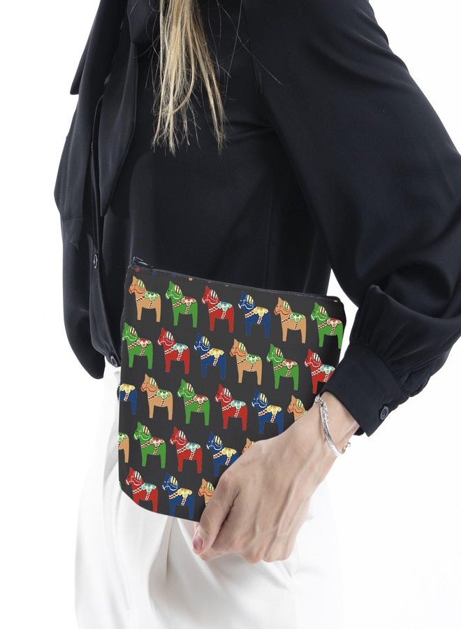 WCGXKO Swedish Dala Horse Makeup Bag Traditional Red Dala Horse Gift Swedish Souvenir Gift (Dale Horse Bag) - Image 4