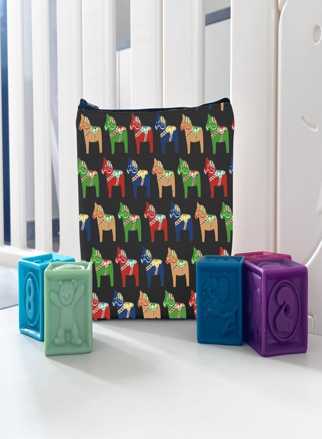 WCGXKO Swedish Dala Horse Makeup Bag Traditional Red Dala Horse Gift Swedish Souvenir Gift (Dale Horse Bag) - Image 5
