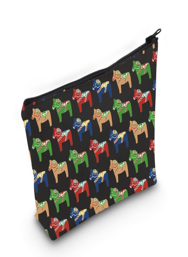 WCGXKO Swedish Dala Horse Makeup Bag Traditional Red Dala Horse Gift Swedish Souvenir Gift (Dale Horse Bag) - Image 1