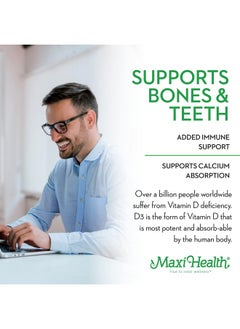Maxi Health 5000 Iu Dietary Supplement Easy To Swallow Odorless & Tasteless Supports Calcium Absorption Immune Health And Bone Health In Adult Women & Men 180 Tablets By Maxi Health  - Image 3