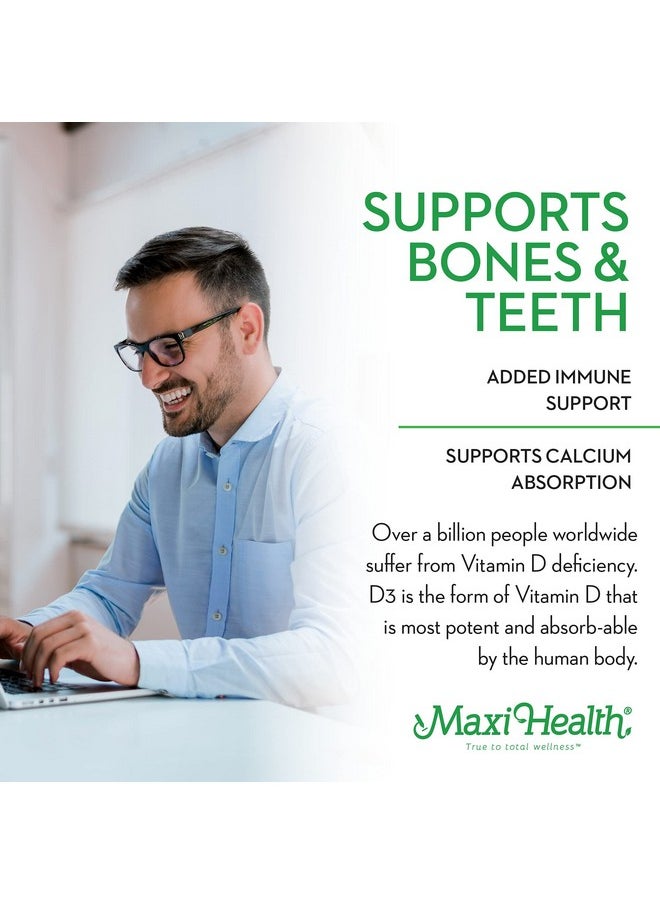 Maxi Health 5000 Iu Dietary Supplement Easy To Swallow Odorless & Tasteless Supports Calcium Absorption Immune Health And Bone Health In Adult Women & Men 180 Tablets By Maxi Health  - Image 3