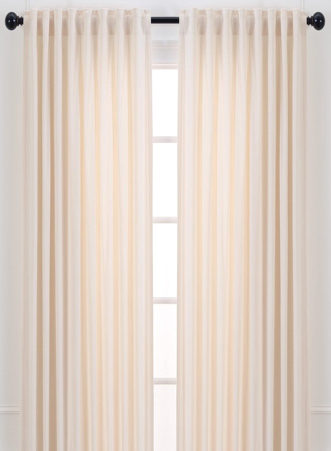 Chanasya Premium Solid Velvet Curtains - Classy and Solid Drapes for Living Room or Bedroom - 52" x 108" - Off White, 2 Panels - Image 4