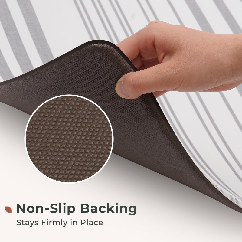 FRESHMINT Farmhouse Stripe Anti-Fatigue Kitchen Mat Set of 2, Cushioned Foam Kitchen Mats for Floor, Waterproof Non Slip Comfort Mat, Modern Kitchen Rug for Kitchen Decor, Sink, Laundry, Office - Image 5