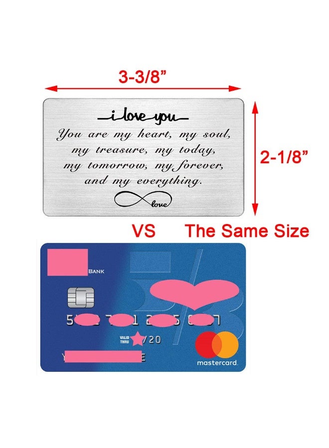 Engraved Wallet Insert Card, I Love You Forever, Anniversary Card Gifts, Soulmate Gifts for Him Her, Gifts for Boyfriend Husband, Valentine's Gifts for Men, Christmas Presents - Image 2