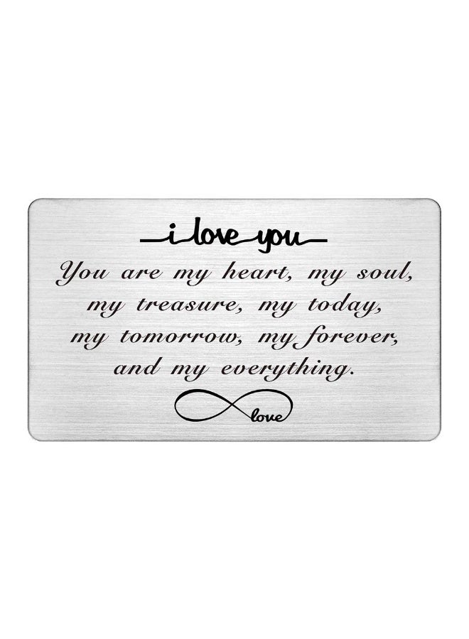 Engraved Wallet Insert Card, I Love You Forever, Anniversary Card Gifts, Soulmate Gifts for Him Her, Gifts for Boyfriend Husband, Valentine's Gifts for Men, Christmas Presents - Image 1