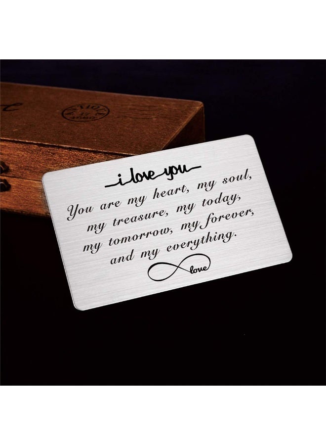 Engraved Wallet Insert Card, I Love You Forever, Anniversary Card Gifts, Soulmate Gifts for Him Her, Gifts for Boyfriend Husband, Valentine's Gifts for Men, Christmas Presents - Image 4
