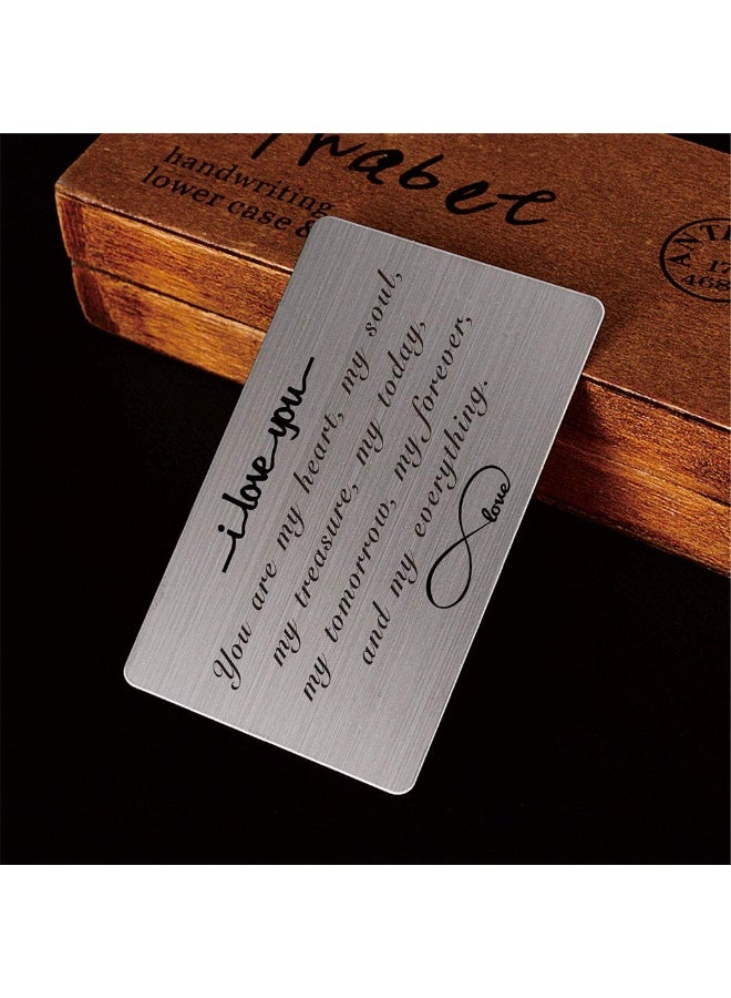 Engraved Wallet Insert Card, I Love You Forever, Anniversary Card Gifts, Soulmate Gifts for Him Her, Gifts for Boyfriend Husband, Valentine's Gifts for Men, Christmas Presents - Image 3
