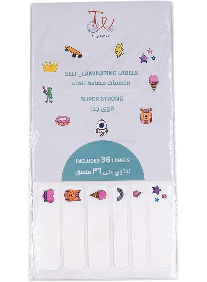 TINY WHEEL Self Laminating Stick On Name Label Boys Multicolor - Image 1