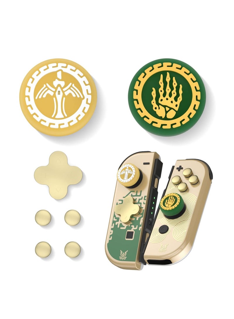 Captaintech SYOSI Button Caps and Button Stickers Set for Switch, Soft Silicone Joystick Cover Button Stickers Button Caps for Switch/Switch OLED/Switch lite (Knight's Sword, Skeleton Hand) - Image 1