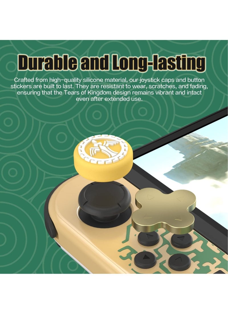 Captaintech SYOSI Button Caps and Button Stickers Set for Switch, Soft Silicone Joystick Cover Button Stickers Button Caps for Switch/Switch OLED/Switch lite (Knight's Sword, Skeleton Hand) - Image 3