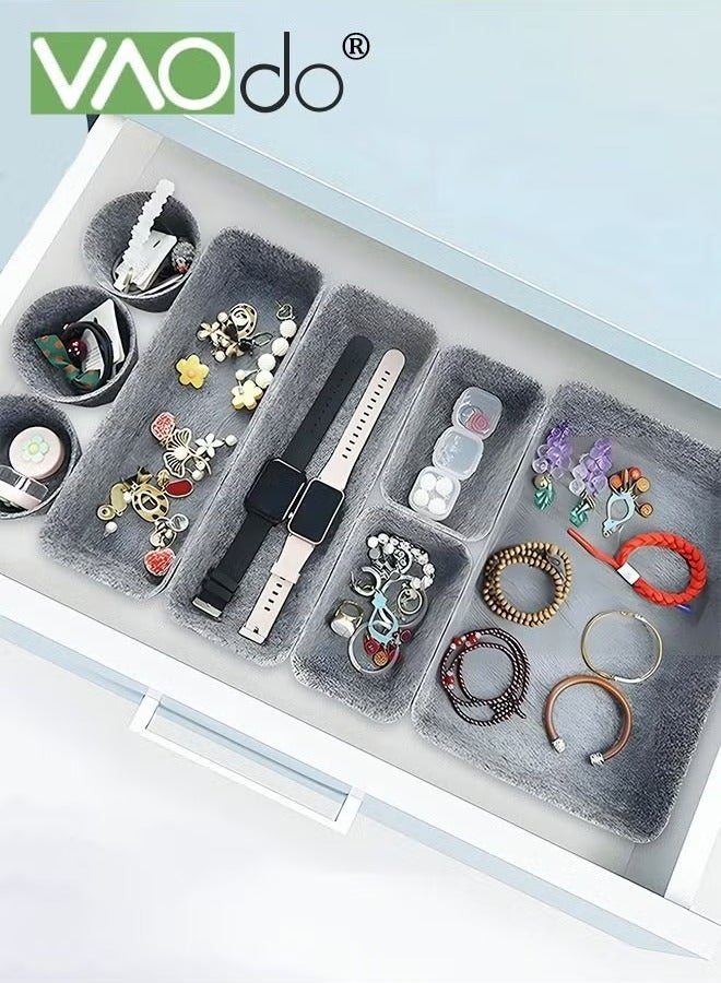 VAOdo 8PCS Multifunctional Felt Storage Box Set, Durable Multiple Sizes for Office and Home Grey - Image 5