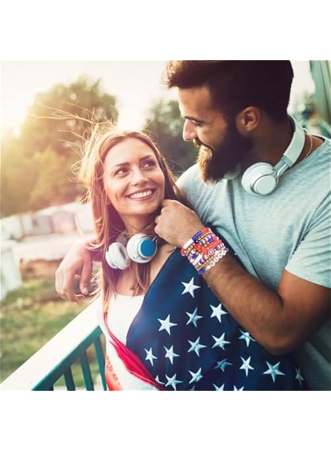 Arabest Independence Day Gifts for Women Men Teens Red White Blue Clay Beaded Stackable Stretch Bracelets USA Patriotic Jewelry 4th of July Accessories - Image 5