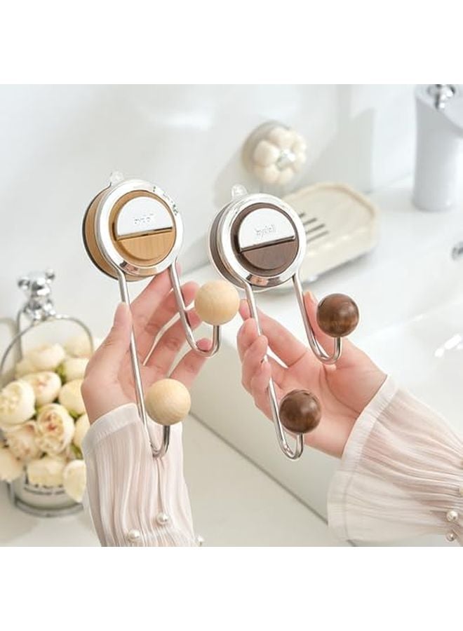 خطافات شفط قوية 2 قطعة خطاف مزدود مقاوم للماء للحمام والدش يحمل 5 كجم جوز - Image 3