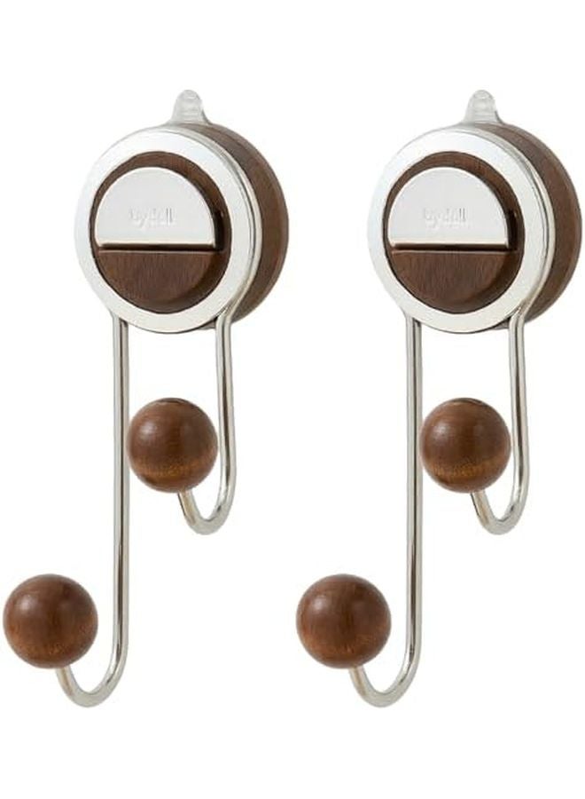 خطافات شفط قوية 2 قطعة خطاف مزدود مقاوم للماء للحمام والدش يحمل 5 كجم جوز - Image 1