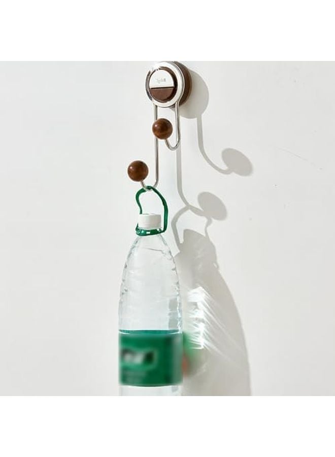 خطافات شفط قوية 2 قطعة خطاف مزدود مقاوم للماء للحمام والدش يحمل 5 كجم جوز - Image 4