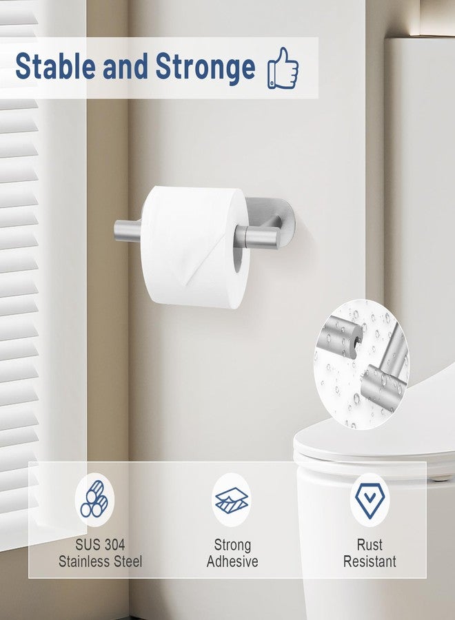 soaez Self Adhesive Toilet Paper Holder, SUS304 Stainless Steel Brushed Nickel Toilet Roll Holder, Double Base Paper Towel Holder Wall Mount No Drilling for Bathroom, Kitchen, Washroom - Image 2