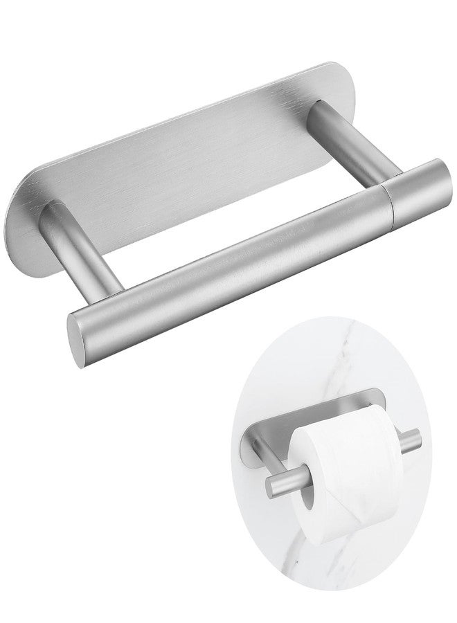 soaez Self Adhesive Toilet Paper Holder, SUS304 Stainless Steel Brushed Nickel Toilet Roll Holder, Double Base Paper Towel Holder Wall Mount No Drilling for Bathroom, Kitchen, Washroom - Image 1