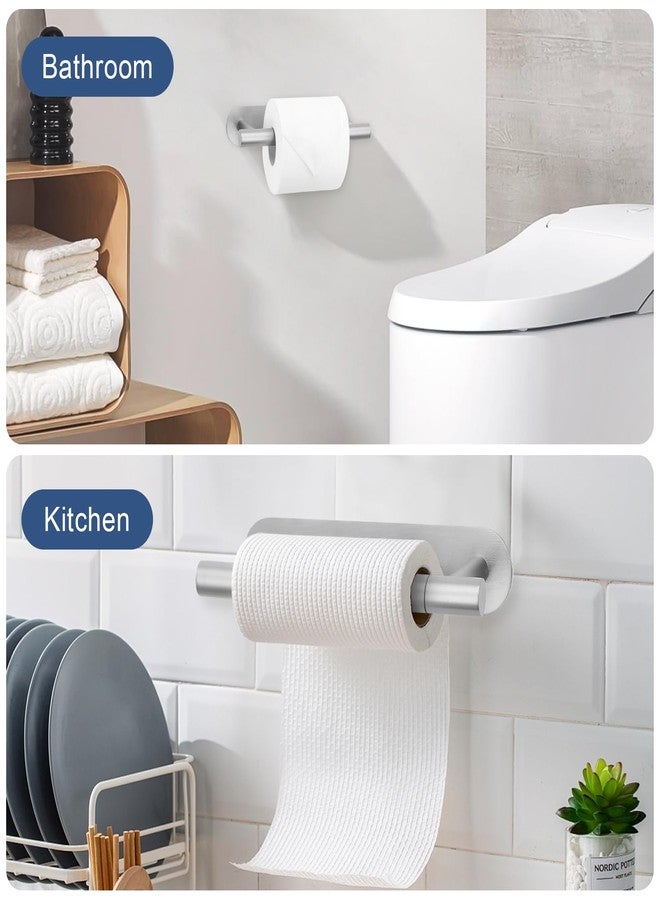 soaez Self Adhesive Toilet Paper Holder, SUS304 Stainless Steel Brushed Nickel Toilet Roll Holder, Double Base Paper Towel Holder Wall Mount No Drilling for Bathroom, Kitchen, Washroom - Image 4