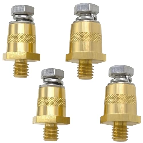 YSIL Battery Terminal Connector M6 Battery Side Or Top Post Terminal Adapter Brass Car Battery Thread Terminal Charging Post Extender Stud 2 Pair - Image 1