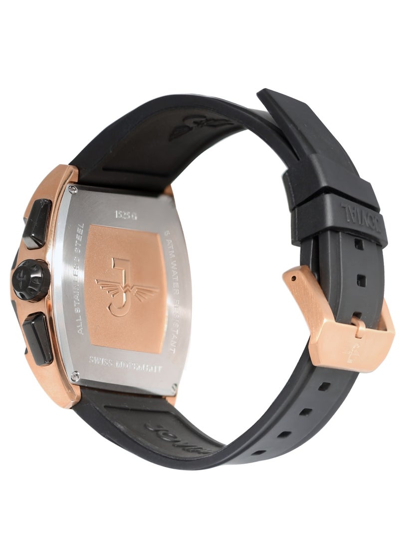 JOVIAL  1525GRRC13E, Bold Chronograph Design
Striking tonneau case, Swiss movement, and full chronograph function—built for a bold, sporty look with precision timing.