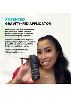SureThik SureThik Hair Thickening Fiber Starter Package - With Application Tools - Comes with 1 x 15g Hair Fiber, 1 x 3oz Holding Spray, 1 x Hair Fiber Spray Applicator & 1 x Hairline Tool (Black)  - Image 3