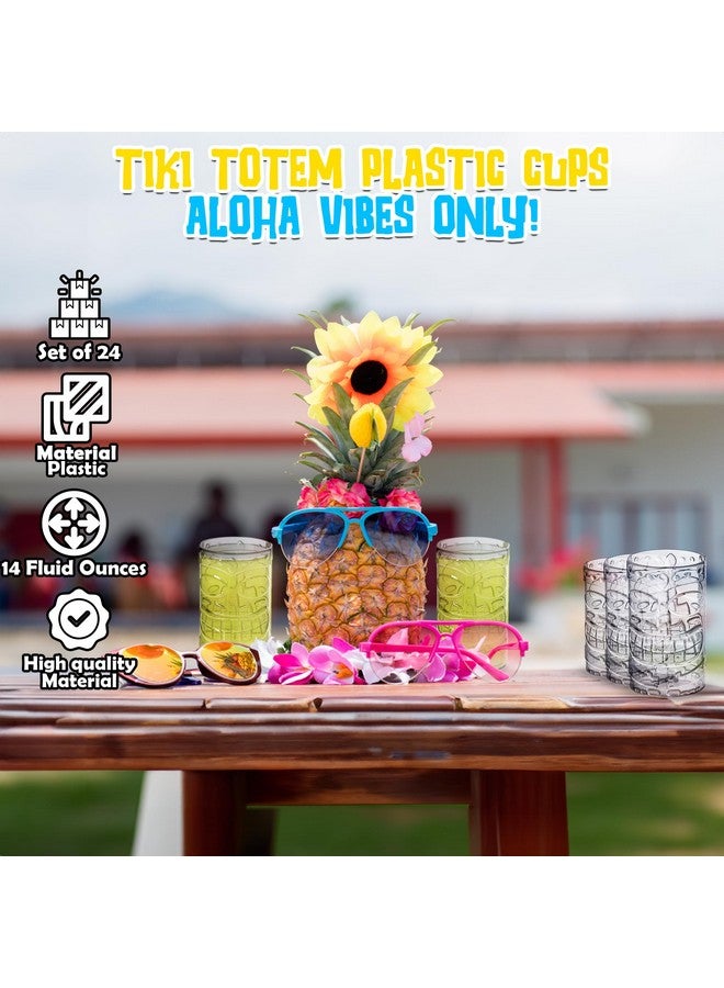 Fun Express Bulk Clear Tiki Totem Plastic Cups, 24 Piece - Image 2