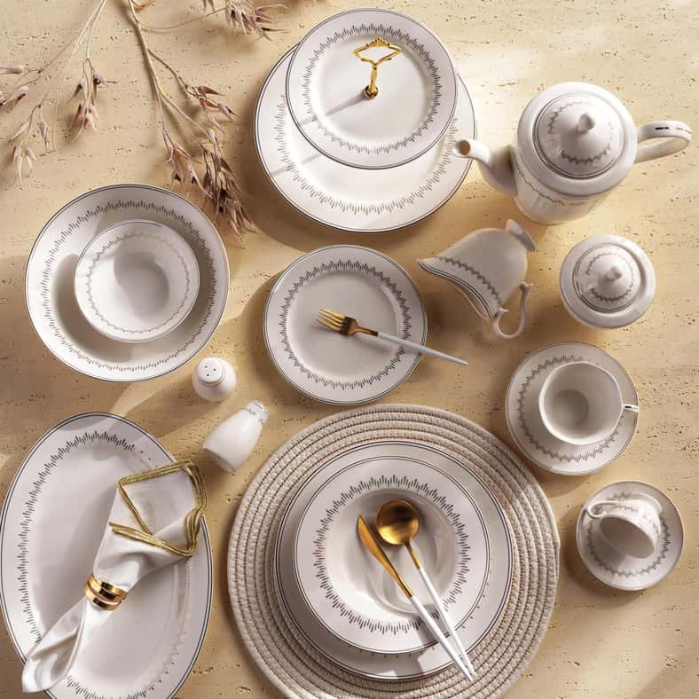 Pan Home Alina New Bone China Salad Bowl Dia22.8cm -White - Image 4