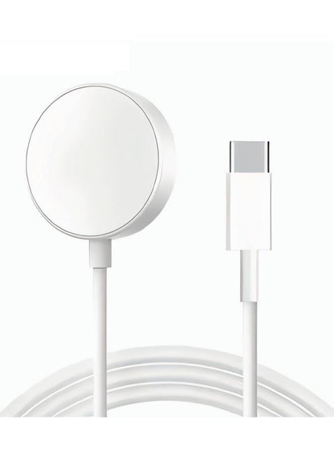 قاعدة شحن ساعة ذكية محمولة لساعة Apple Watch 10/9/8/7/6/5/4/3/2/1/SE، قاعدة شحن مغناطيسية USB C سريعة الشحن