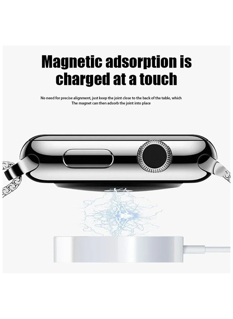 قاعدة شحن ساعة ذكية محمولة لساعة Apple Watch 10/9/8/7/6/5/4/3/2/1/SE، قاعدة شحن مغناطيسية USB C سريعة الشحن